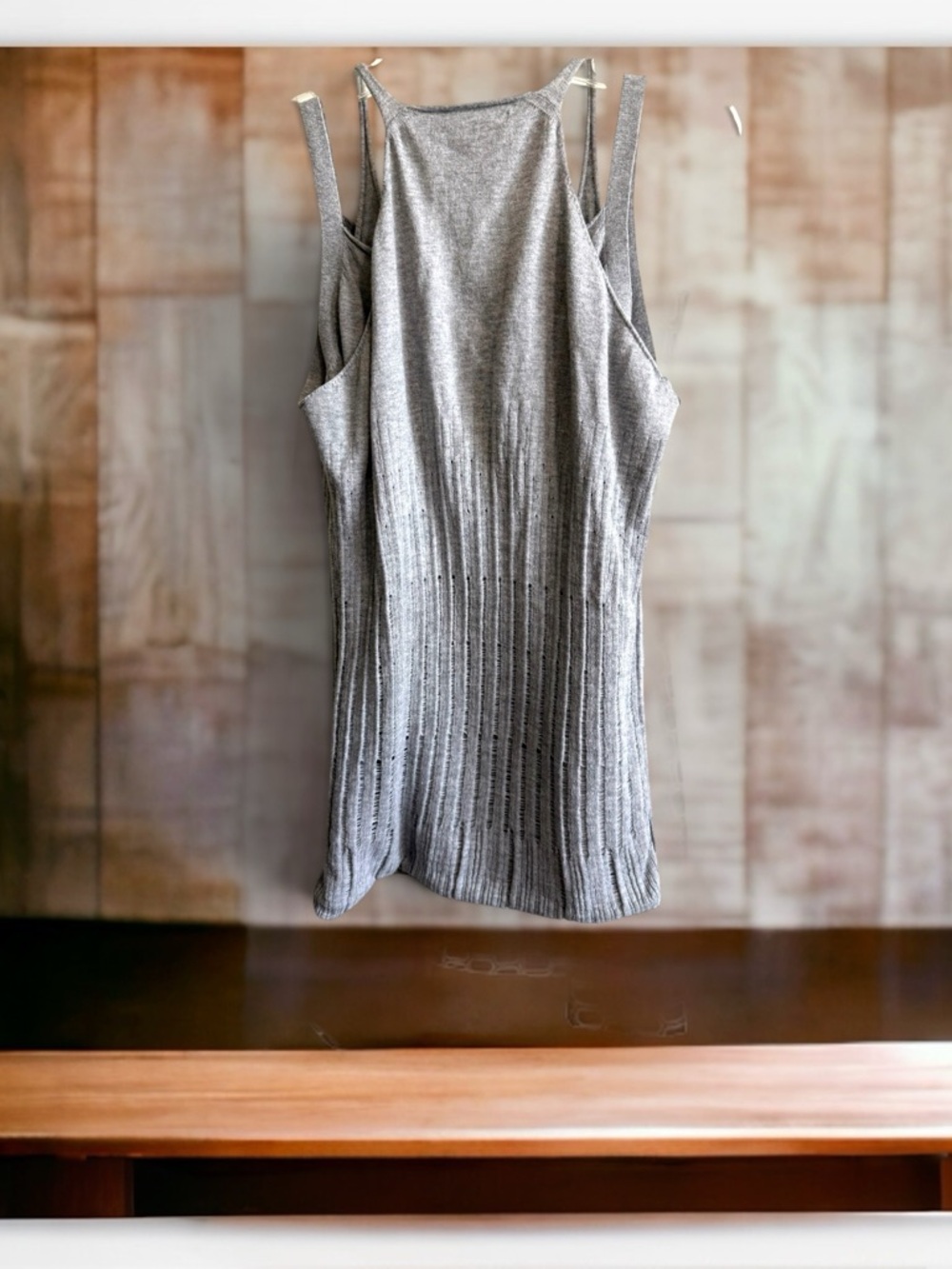 L.A.M.B Gray “Double” Sleeveless Cotton/Cashmere Top in Large - Picture 2 of 11